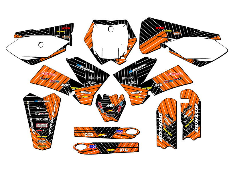 SX 105 RACE SERIES 2006-2012 Orange Senge Kit de gráficos compatible con KTM - Imagen 5 de 10