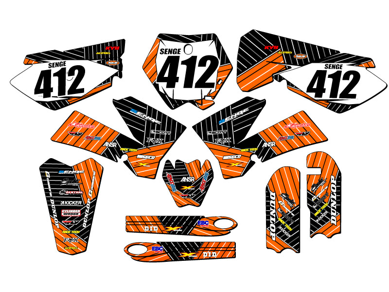 SX 105 RACE SERIES 2006-2012 Orange Senge Kit de gráficos compatible con KTM - Imagen 8 de 10