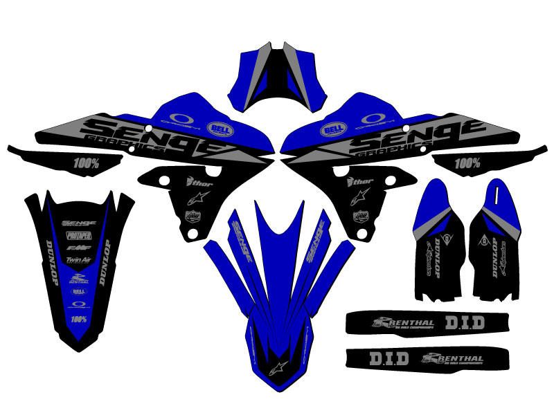 2014-2018 fits CYCRA POWERFLOW YZ 250 F 4-STROKE BINARY Blue Senge Graphics Kit - Picture 2 of 10