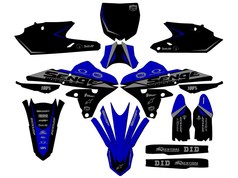 2014-2018 fits CYCRA POWERFLOW YZ 250 F 4-STROKE BINARY Blue Senge Graphics Kit - Picture 5 of 10