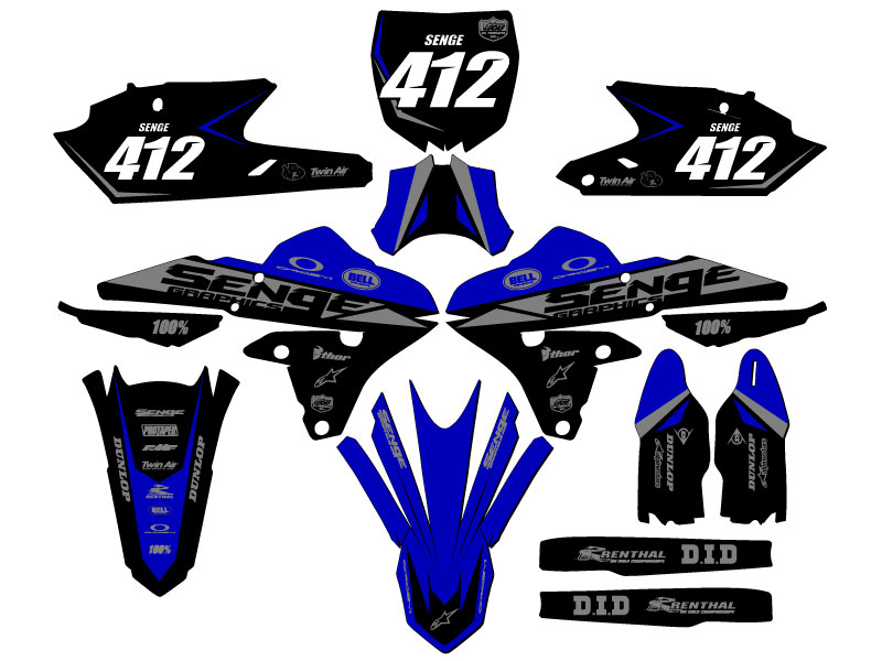 2014-2018 fits CYCRA POWERFLOW YZ 250 F 4-STROKE BINARY Blue Senge Graphics Kit - Picture 8 of 10