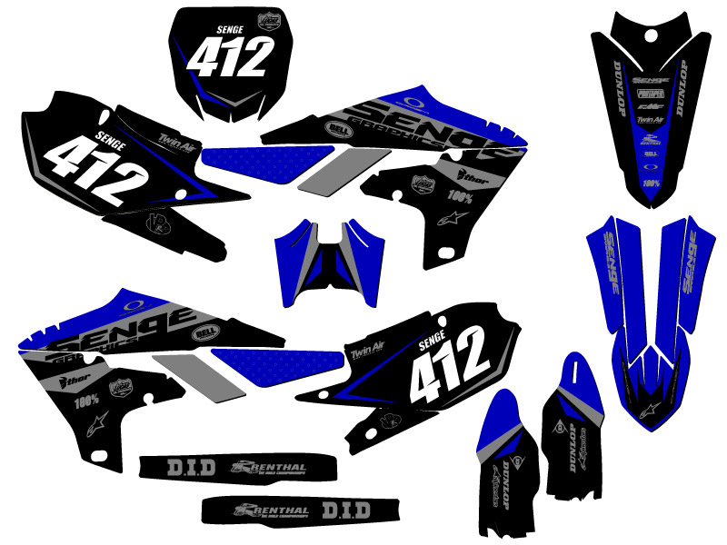 Kit de gráficos YZ 250 F 2019-2023 4 tiempos binario azul Senge compatible con - Imagen 8 de 10