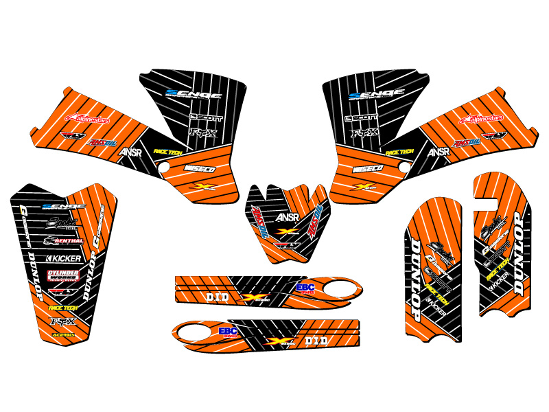 2003-2005 SX 85 RACE SERIE Orange Senge kit de gráficos compatible con KTM - Imagen 2 de 10