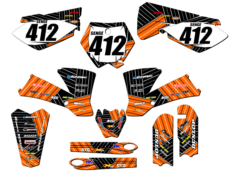 2003-2005 SX 85 RACE SERIE Orange Senge kit de gráficos compatible con KTM - Imagen 8 de 10