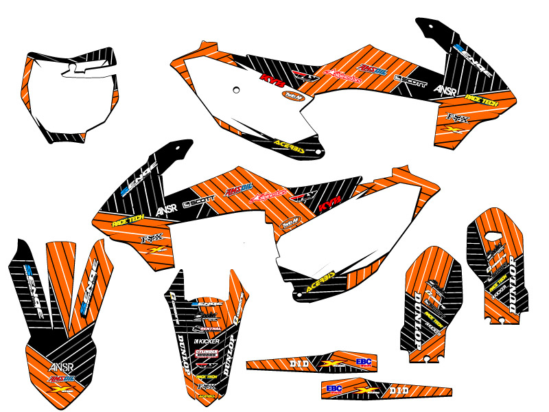 Kit de gráficos Orange Senge 2018-2023 SX 85 RACE SERIE COMPATIBLE CON KTM - Imagen 5 de 10