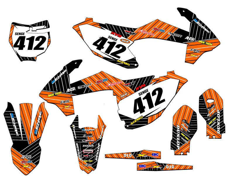 Kit de gráficos Orange Senge 2018-2023 SX 85 RACE SERIE COMPATIBLE CON KTM - Imagen 8 de 10