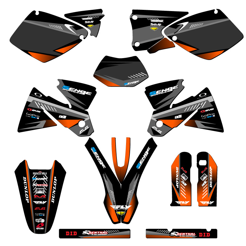 1998-2000 EXC SURGE Black Senge Graphics Kit Compatible with KTM - Picture 5 of 10