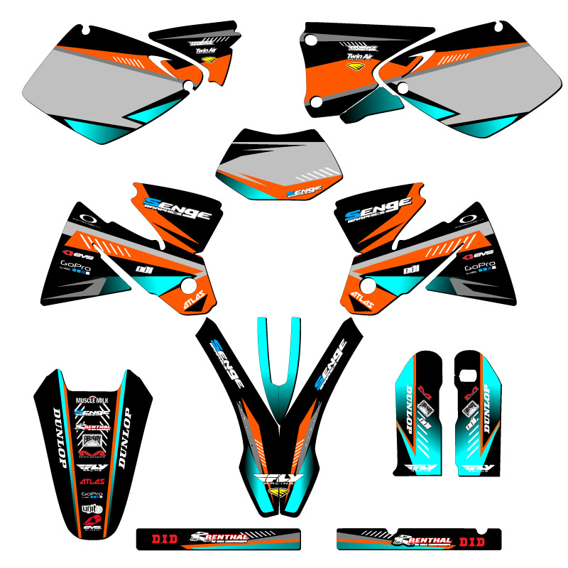 1998-2000 EXC SURGE Orange Senge Graphics Kit Compatible with KTM - Picture 5 of 10