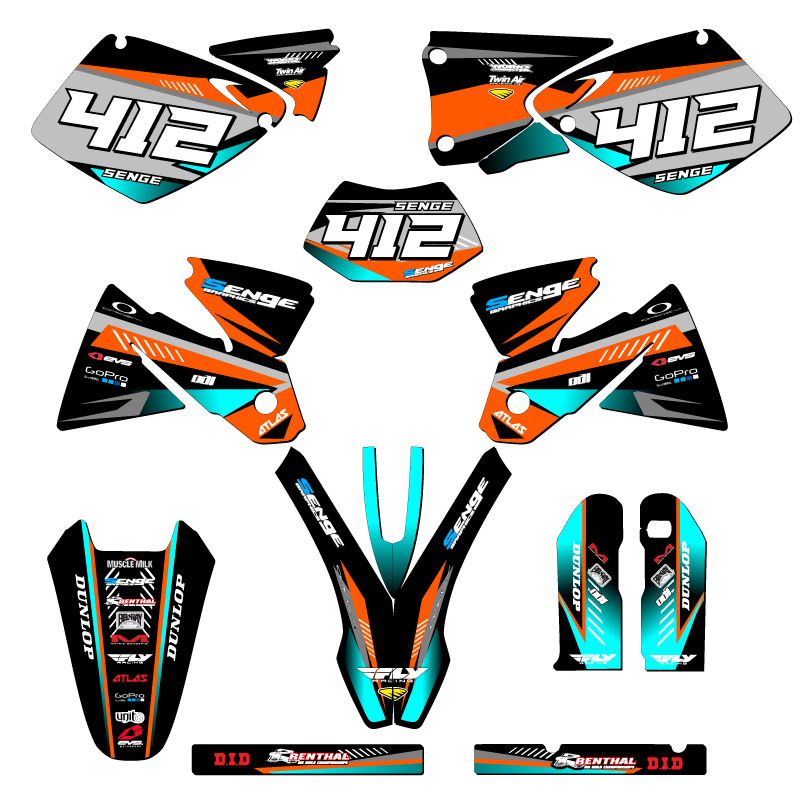 1998-2000 EXC SURGE Orange Senge Graphics Kit Compatible with KTM - Picture 8 of 10
