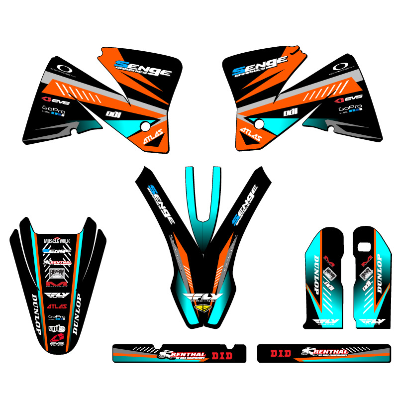 2001-2002 EXC SURGE Orange Senge Graphics Kit Compatible with KTM - Bild 2 von 10