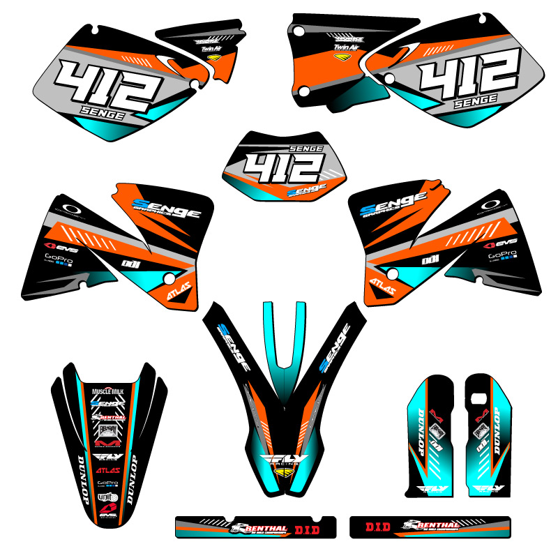 2001-2002 EXC SURGE Orange Senge Graphics Kit Compatible with KTM - Bild 8 von 10