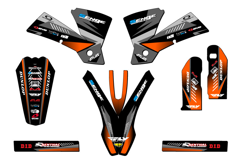2003 EXC SURGE Black Senge Graphics Kit Compatible with KTM - Picture 2 of 10