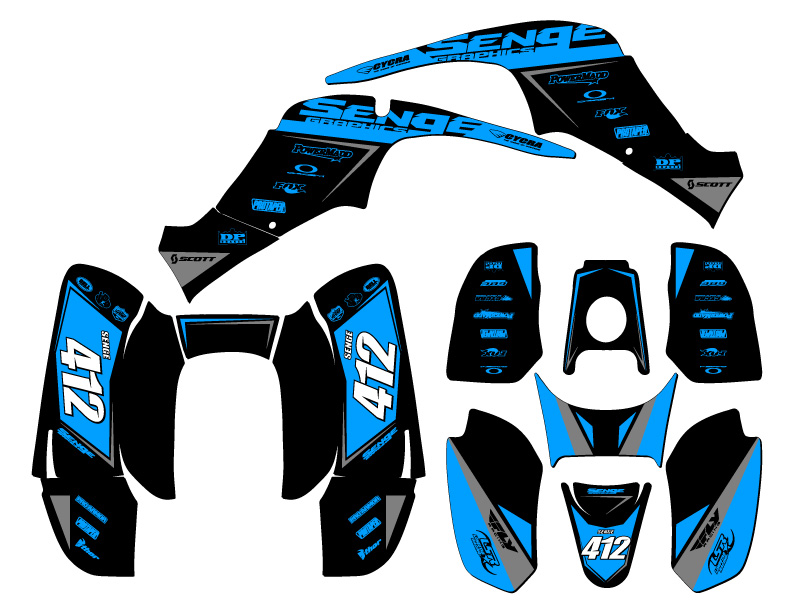 All Years 50/90 BINARY Sky Blue Senge Graphics Kit Compatible with DRR - Foto 5 di 7