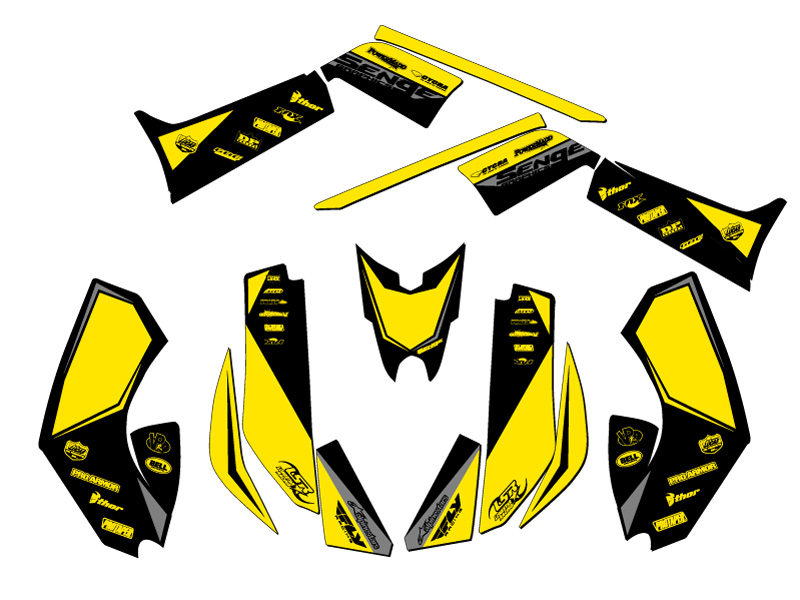 2008-2018 DS 70/90 BINARY Yellow Senge Graphics Kit Compatible with Can-Am - Picture 2 of 7
