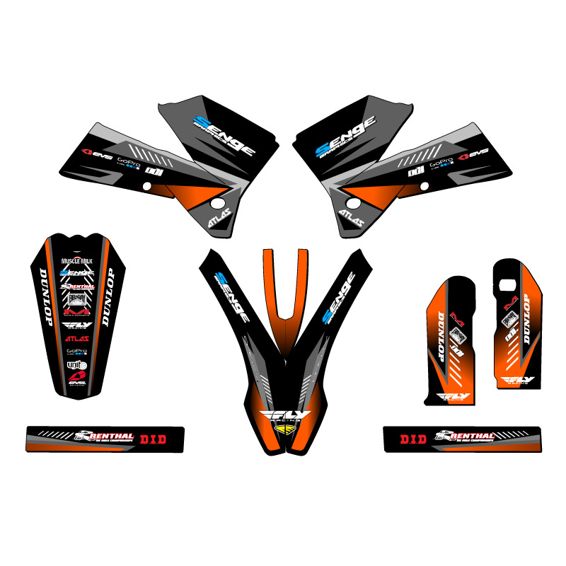 2005-2007 EXC SURGE Black Senge Graphics Kit Compatible with KTM - Picture 2 of 10
