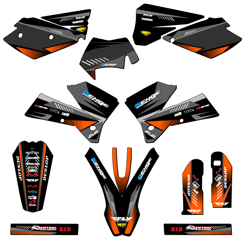 2005-2007 EXC SURGE Black Senge Graphics Kit Compatible with KTM - Picture 5 of 10