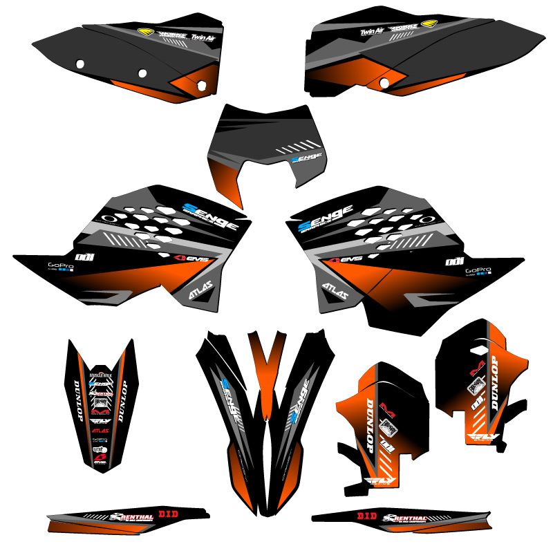2008-2011 EXC SURGE Black Senge Graphics Kit Compatible with KTM - Picture 5 of 10
