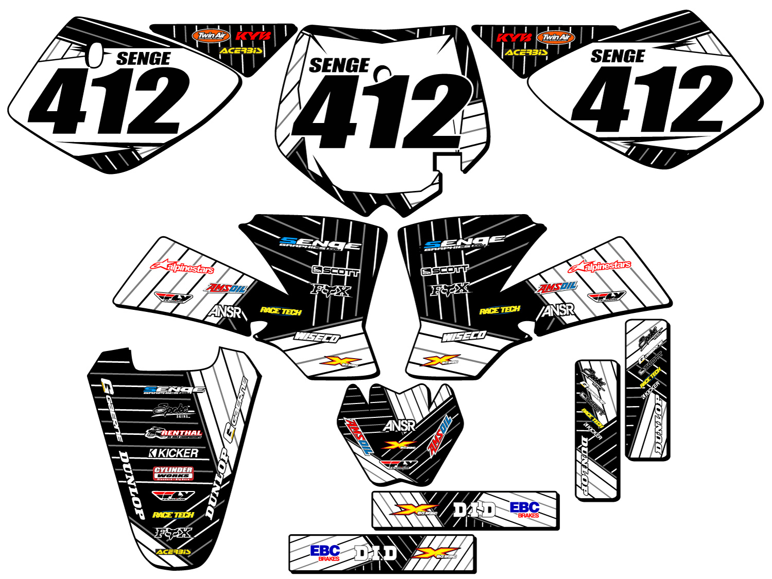 SX 50 RACE SERIES 2002-2008 Kit de gráficos Senge blanco compatible con KTM - Imagen 8 de 10