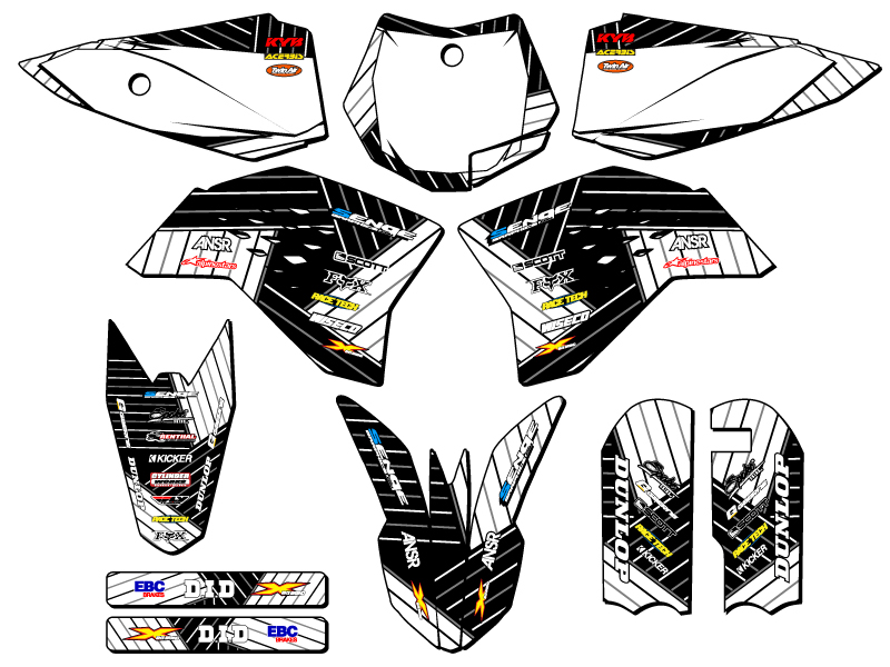 Kit de gráficos Senge 2009-2015 SX 50 RACE SERIES blanco compatible con KTM - Imagen 5 de 10