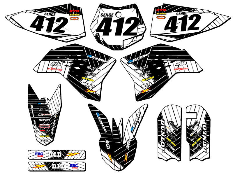 Kit de gráficos Senge 2009-2015 SX 50 RACE SERIES blanco compatible con KTM - Imagen 8 de 10