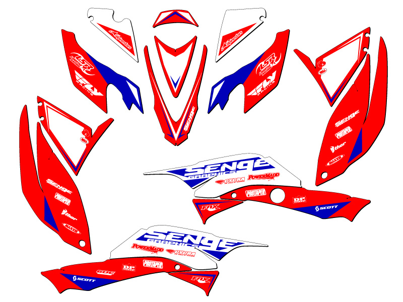 TRX 400 2008-2012 BINARY Red Senge kit de gráficos compatible con Honda - Imagen 2 de 7