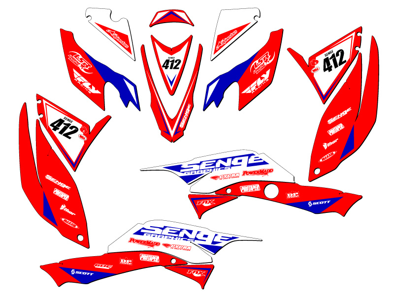 TRX 400 2008-2012 BINARY Red Senge kit de gráficos compatible con Honda - Imagen 5 de 7