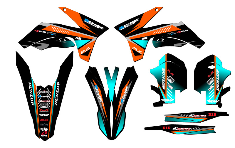 2012-2013 EXC SURGE Orange Senge Graphics Kit Compatible with KTM - Picture 2 of 10