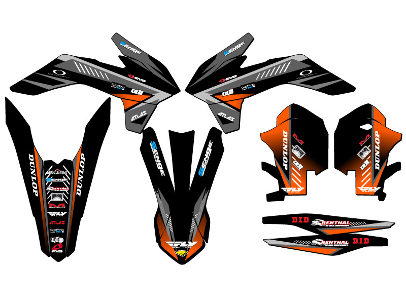 Kit de gráficos EXC SURGE Black Senge 2014 compatible con KTM - Imagen 2 de 10