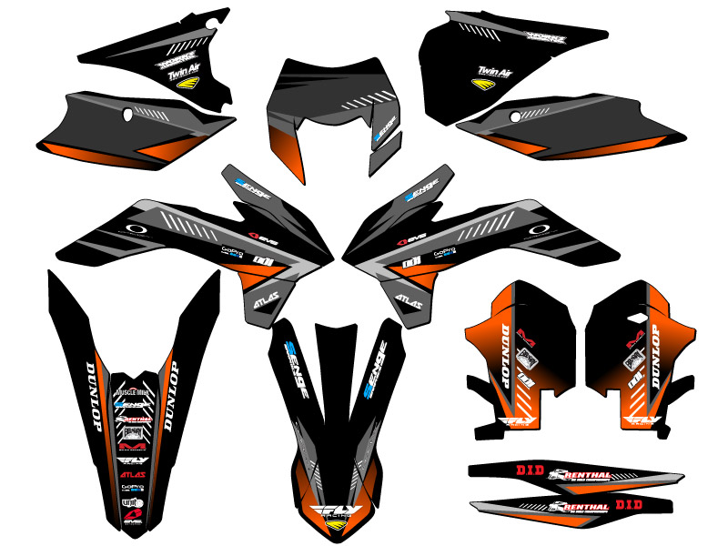 Kit de gráficos EXC SURGE Black Senge 2014 compatible con KTM - Imagen 5 de 10