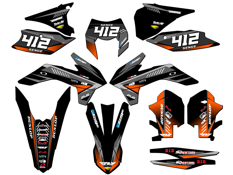 Kit de gráficos EXC SURGE Black Senge 2014 compatible con KTM - Imagen 8 de 10
