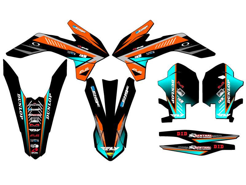 2014 EXC SURGE Orange Senge Graphics Kit Compatible with KTM - Picture 2 of 10