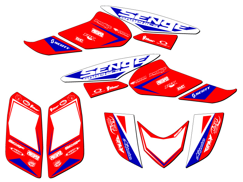Kit de gráficos TRX 250EX 2006-2019 BINARIO rojo Senge compatible con Honda - Imagen 2 de 7