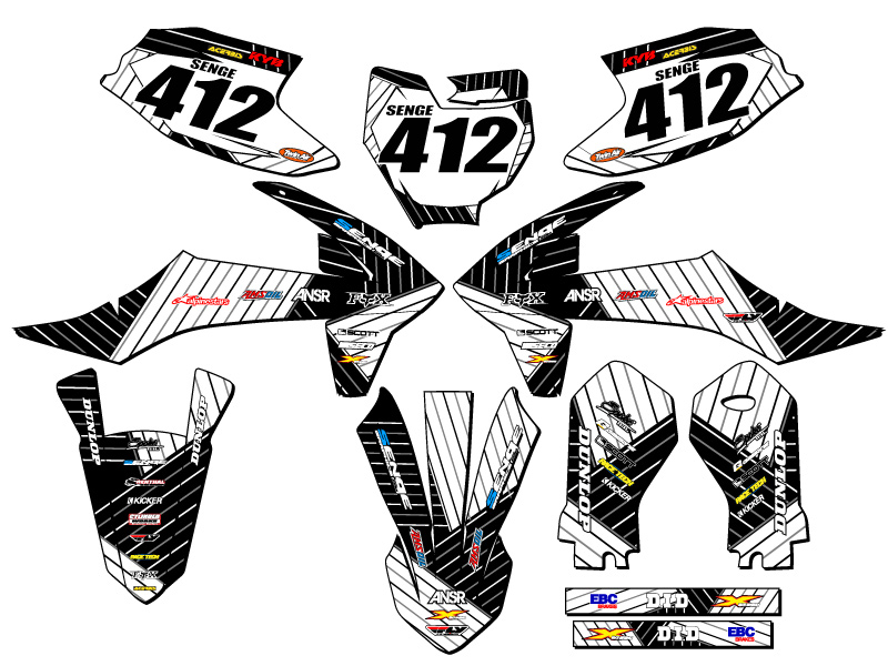 2019-2023 SX 50 RACE SERIES White Senge Graphics Kit Compatible with KTM - Picture 8 of 10