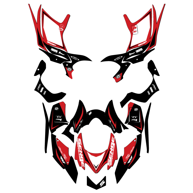All Years TRX 700XX BINARY Red Senge Graphics Kit Compatible with Honda - Picture 2 of 7