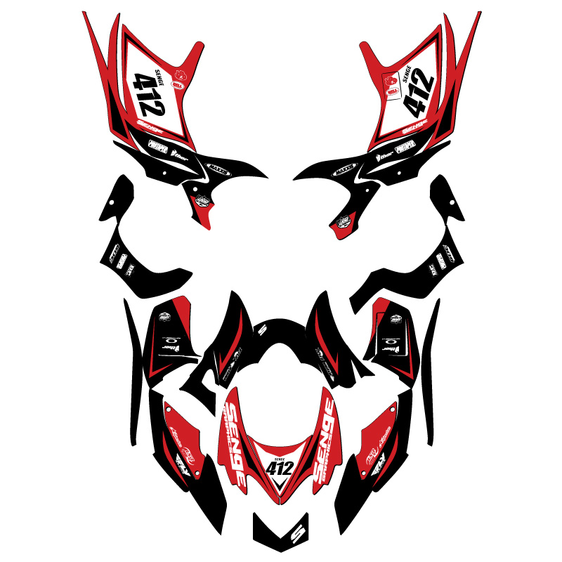 All Years TRX 700XX BINARY Red Senge Graphics Kit Compatible with Honda - Picture 5 of 7