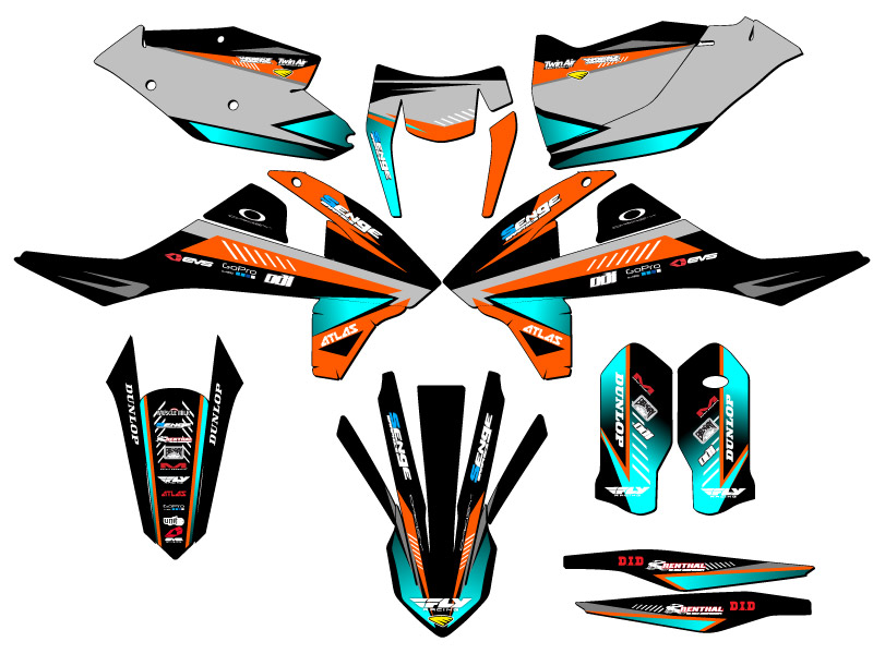 2017-2018 EXC SURGE Orange Senge Graphics Kit Compatible with KTM - Picture 5 of 10
