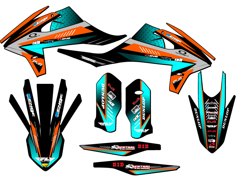 2020-2023 EXC SURGE Orange Senge Graphics Kit Compatible with KTM - Picture 2 of 10