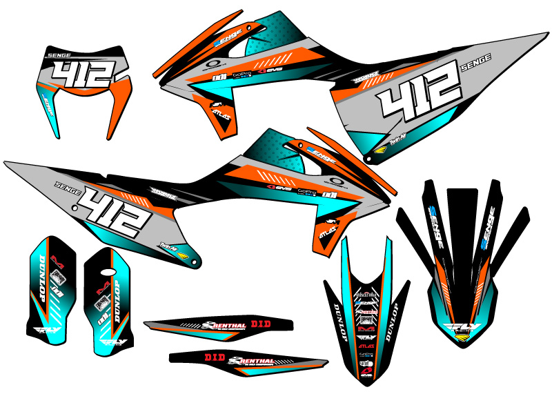2020-2023 EXC SURGE Orange Senge Graphics Kit Compatible with KTM - Picture 8 of 10