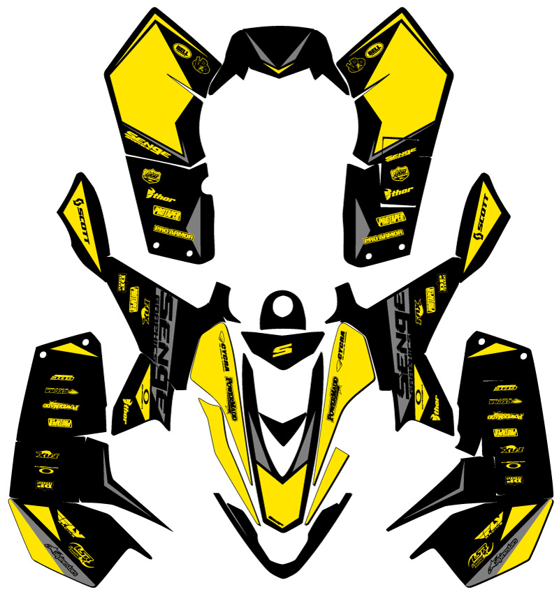 2007-2020 LTZ 90 BINARY Yellow Senge kit de gráficos compatible con Suzuki - Imagen 2 de 7