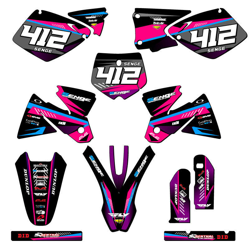 Kit de gráficos MXC SURGE 1998-2002 Pink Senge compatible con KTM - Imagen 8 de 10
