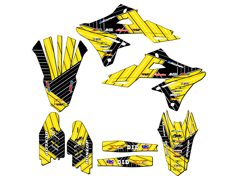 2019-2023 RMZ 250 RACE SERIES Yellow Senge Graphics Kit Compatible with Suzuki - Picture 2 of 10