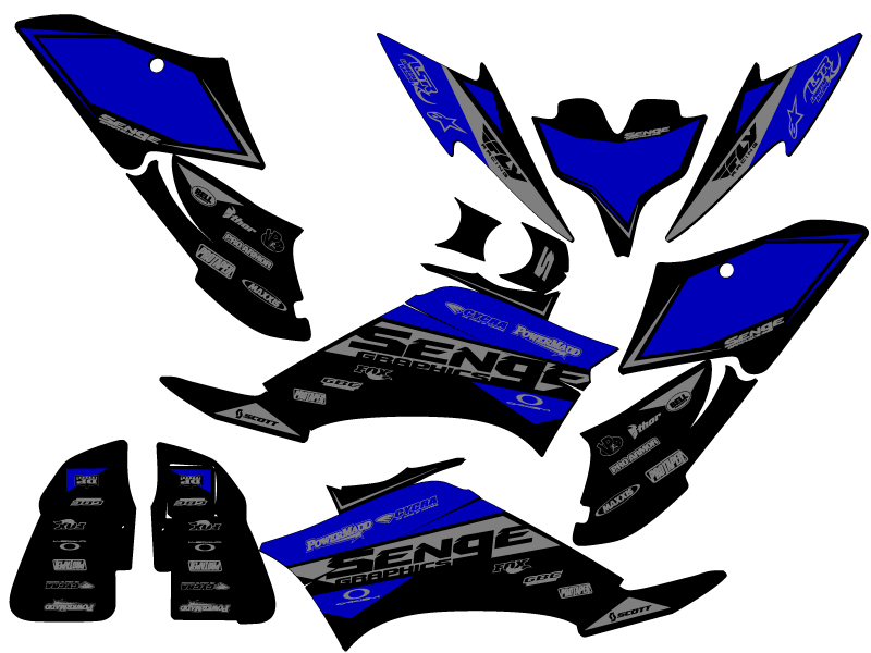 Kit de Gráficos Senge Azul Senge Todos los Años RAPTOR 250 BINARIO compatible con Yamaha - Imagen 2 de 7