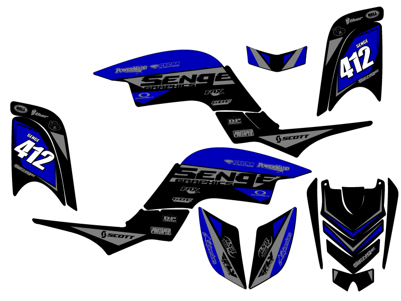 All Years RAPTOR 660 BINARY Blue Senge Graphics Kit Compatible with Yamaha - Picture 5 of 7