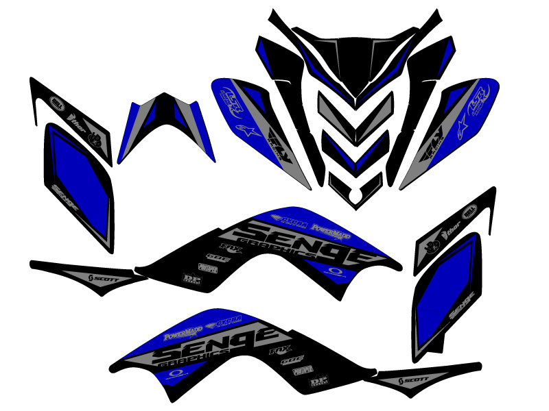 2009-2012 RAPTOR 700 BINARY Blue Senge Graphics Kit Compatible with Yamaha - Picture 2 of 7