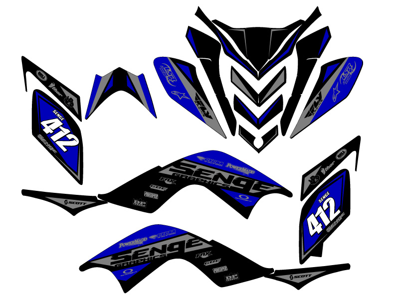 2009-2012 RAPTOR 700 BINARY Blue Senge Graphics Kit Compatible with Yamaha - Picture 5 of 7