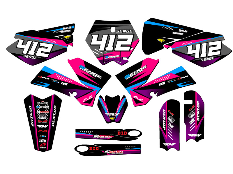 2006-2012 SX 105 SURGE Pink Senge kit de gráficos compatible con KTM - Imagen 8 de 10