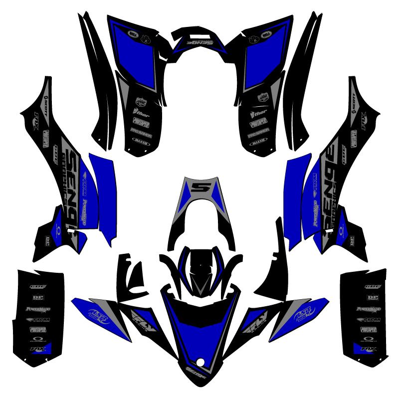 Kit de gráficos Senge azul YFZ 50 2017-2021 compatible con Yamaha - Imagen 2 de 7