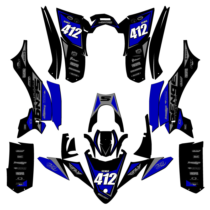 Kit de gráficos Senge azul YFZ 50 2017-2021 compatible con Yamaha - Imagen 5 de 7