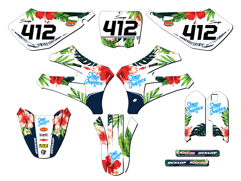 Kit de Gráficos 10-20 KING/FWE CX 50 TROPICAL Blanco Senge Compatible con Cobra - Imagen 8 de 10