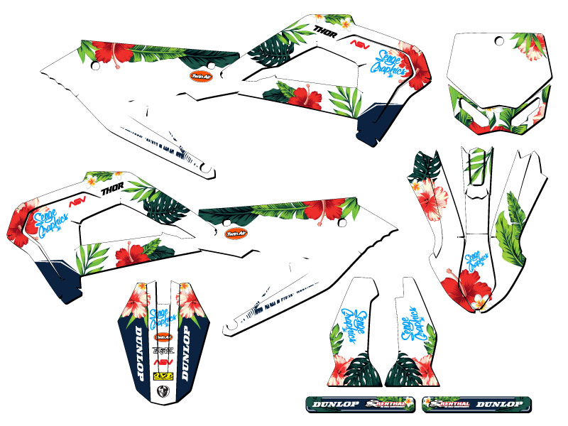 Kit de Gráficos 21-22 SRX CX 50 TROPICAL Blanco Senge Compatible con Cobra - Imagen 5 de 10